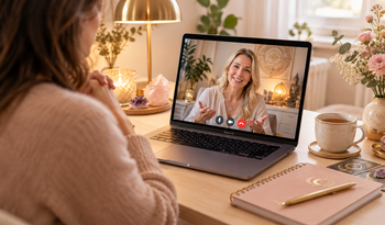 Video-Beratung auf einem Laptop